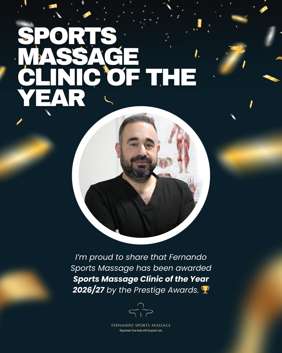 Fernando Sports Massage clinic award and treatment